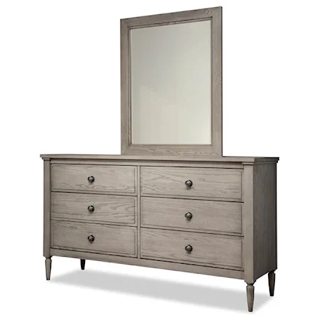 Dresser and Mirror Set